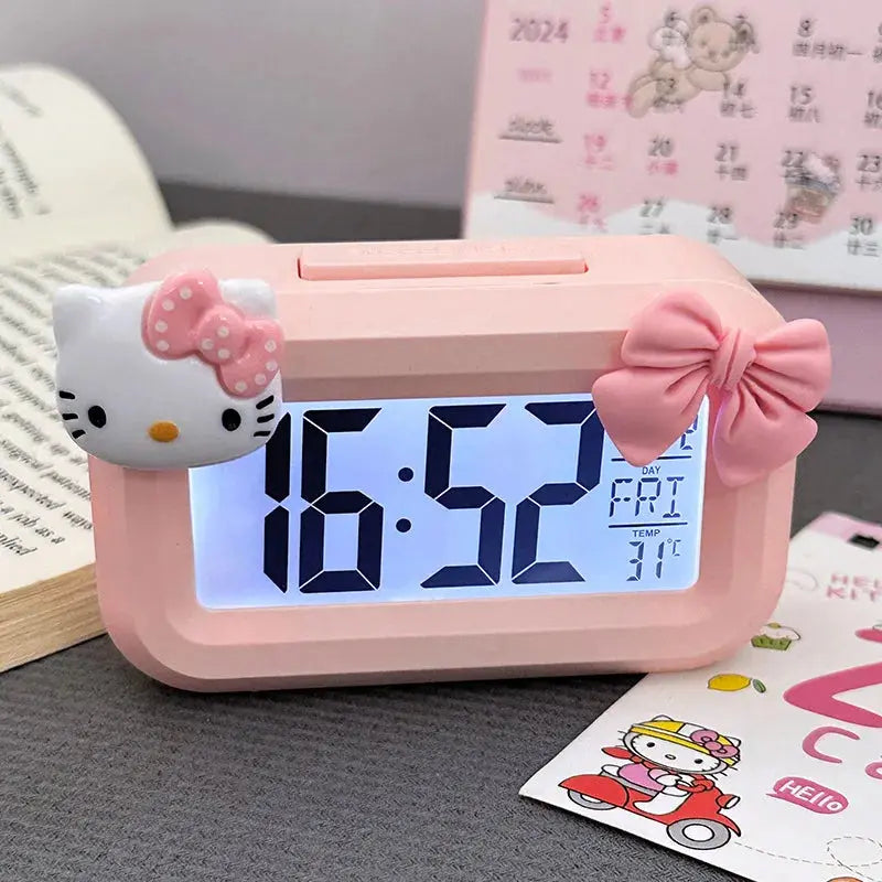 Cartoon Kitty Alarm Clock – Night Glow & Ornament Trikidsworld