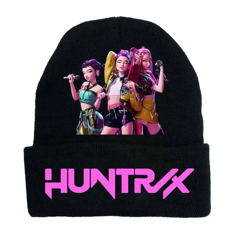 Kpop Demon Hunter Cute Knitted Hat Girls Anime  Rumi Mira Zoey Cap Kids Winter Outdoors Warm Beanies Kid Headgear Birthday Gift Trikidsworld