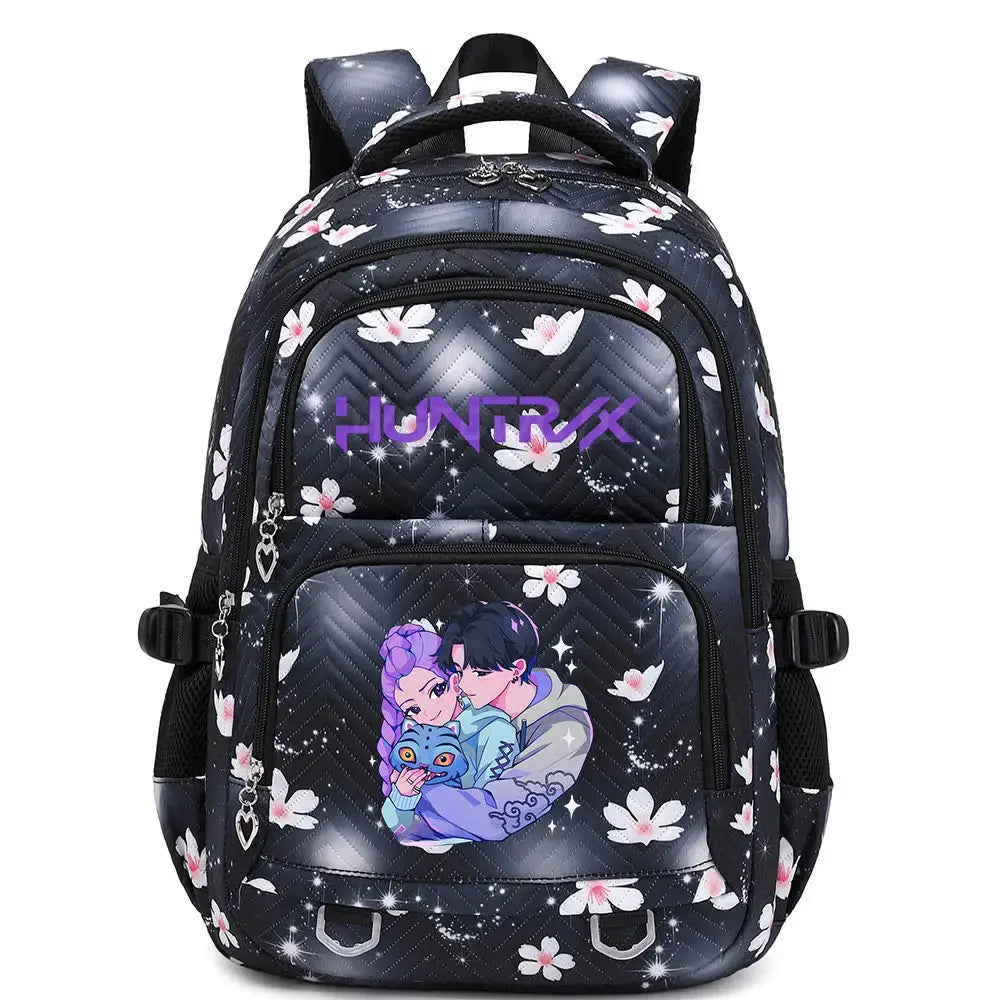 KPop Demon Hunters Backpack Rumi Mira Zoey HUNTR/X Saja Boys Print Cartoon School Bag Large Capacity Student Travel Backpacks Trikidsworld