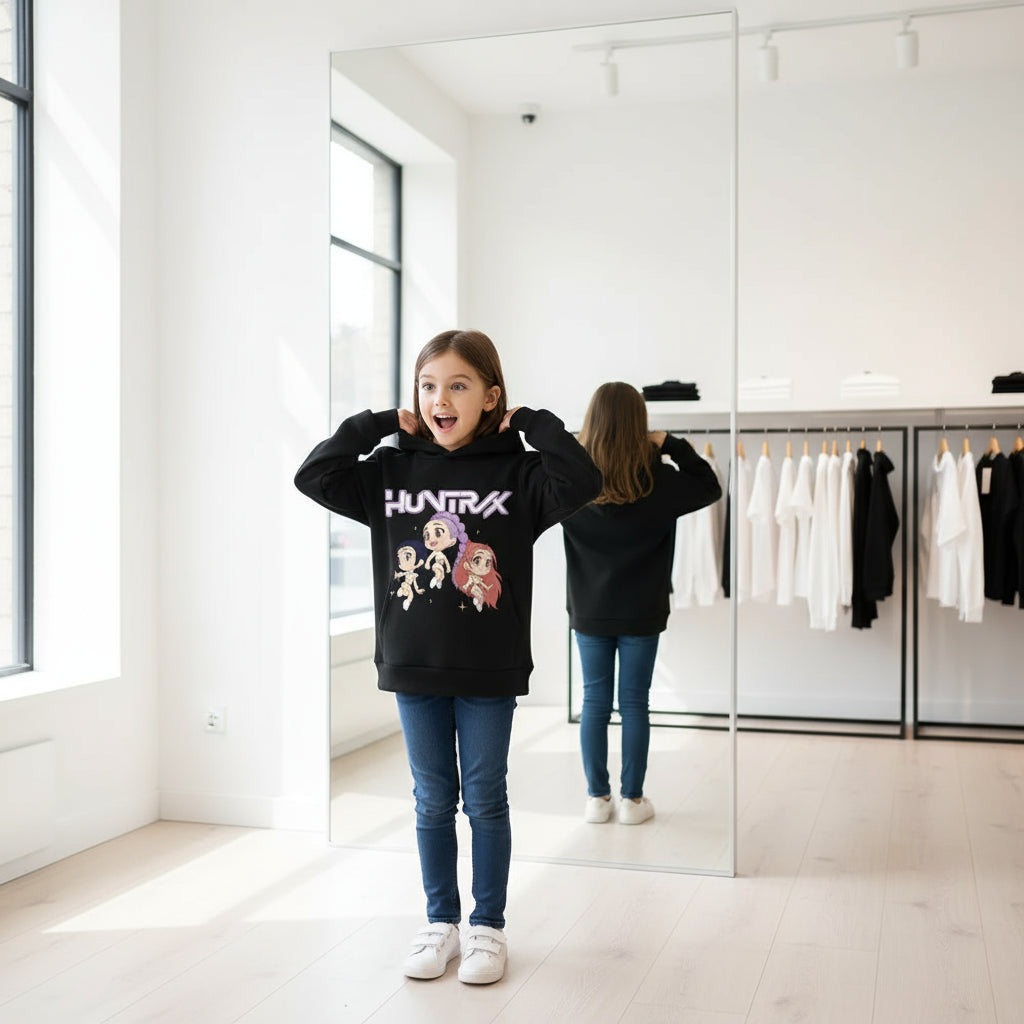 KPop Demon Hunter Rumi Derpy Cartoon Girls Boy Hooded Sweatshirt Warm Children's Wave Fashion Casual Tops Casual Girls Clothing Trikidsworld