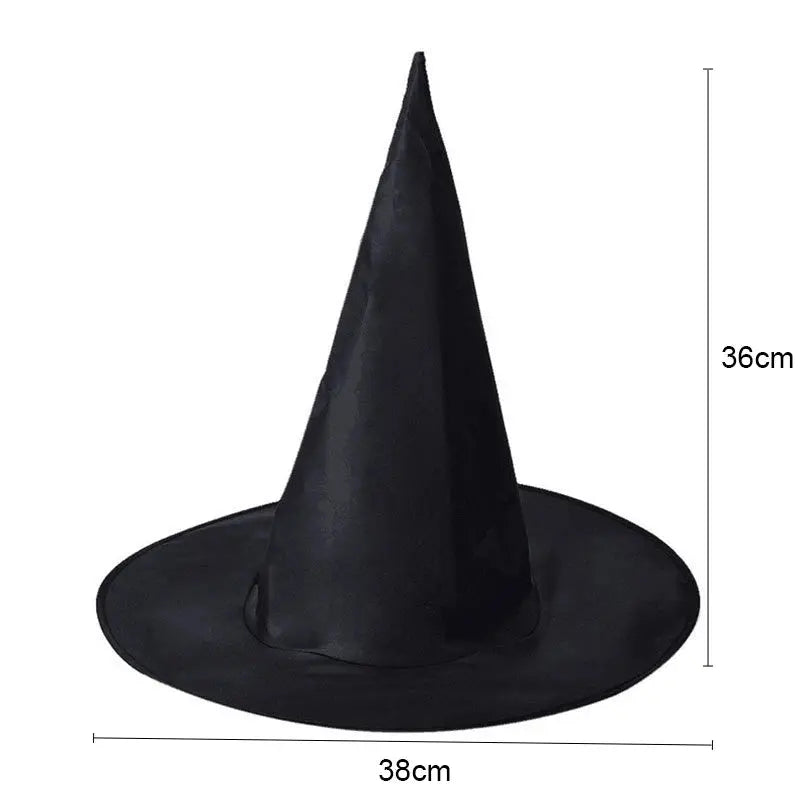 Halloween Witch Hat Black Folds Wizard Hats for Women Men Masquerade Party Carnival Costume Cosplay Props Halloween Decorations Trikidsworld