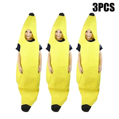 Kids Halloween Banana Costume Fruit Outfit Stage Performance Clothes Parent Child Matching Kindergarten Role Play Decoration Trikidsworld