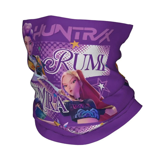 HUNTRIX KPOP Demon Hunters Anime Bandana Neck Gaiter Printed Face Scarf Multifunctional Face Mask Riding Adult Breathable Trikidsworld