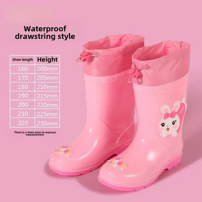 Children's Rain Boots Anti-Slip Fleece Lined Waterproof Unisex Detachable Booties for Kindergarten Baby Shoes Trikidsworld