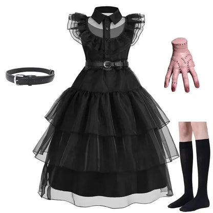 Horror Movie Wed Costume Girls Halloween Black Events Cosplay Dress Children Fashion Gothic Vestido Kids Evening Party Clothes Trikidsworld