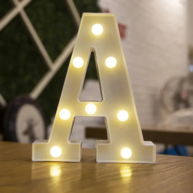 Alphabet Letter LED Lights Luminous Number Lamp Decor  Battery Night Light for home Wedding Birthday Christmas party Decoration Trikidsworld