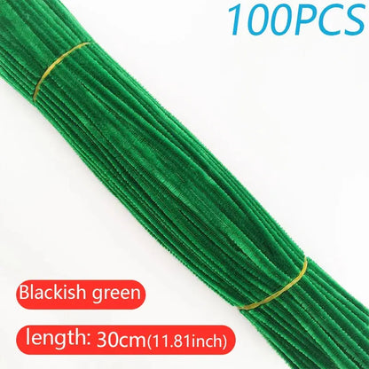100PCS Colorful Twisted Rod DIY Handcraft Bar Wire Imaginative Wool Root Fluffy Bar Iron Wire Sticks Art Kids Educational Toys Trikidsworld