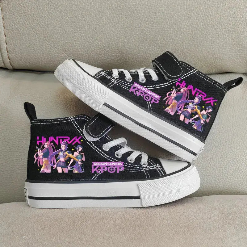 Children's Canvas Shoes High-Top Kpop Demon Hunter Girls Sneakers Breathable Kids sports Shoes Student Running Tennis Shoe Trikidsworld