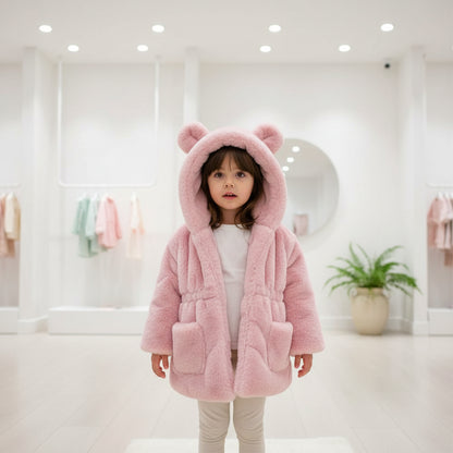 1-7 Year Baby Girls Jacket Autumn Winter Warm Faux Fur Coat For Girls Christmas Princess Outwear Fashion Plush Children Clothing Trikidsworld