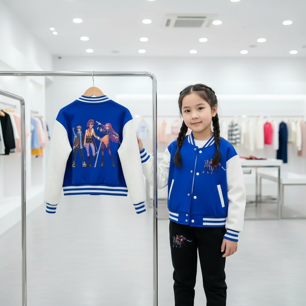 Kids Cartoon KPop Demon Hunters Huntrix Printed Baseball Uniform Hoodie + Pants Spring/Fall Clothing Boys and Girls Tracksuit Trikidsworld