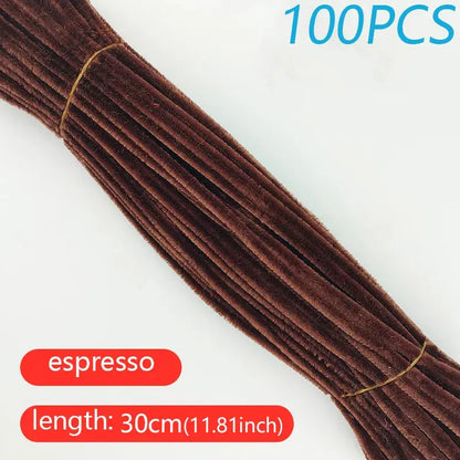 100PCS Colorful Twisted Rod DIY Handcraft Bar Wire Imaginative Wool Root Fluffy Bar Iron Wire Sticks Art Kids Educational Toys Trikidsworld
