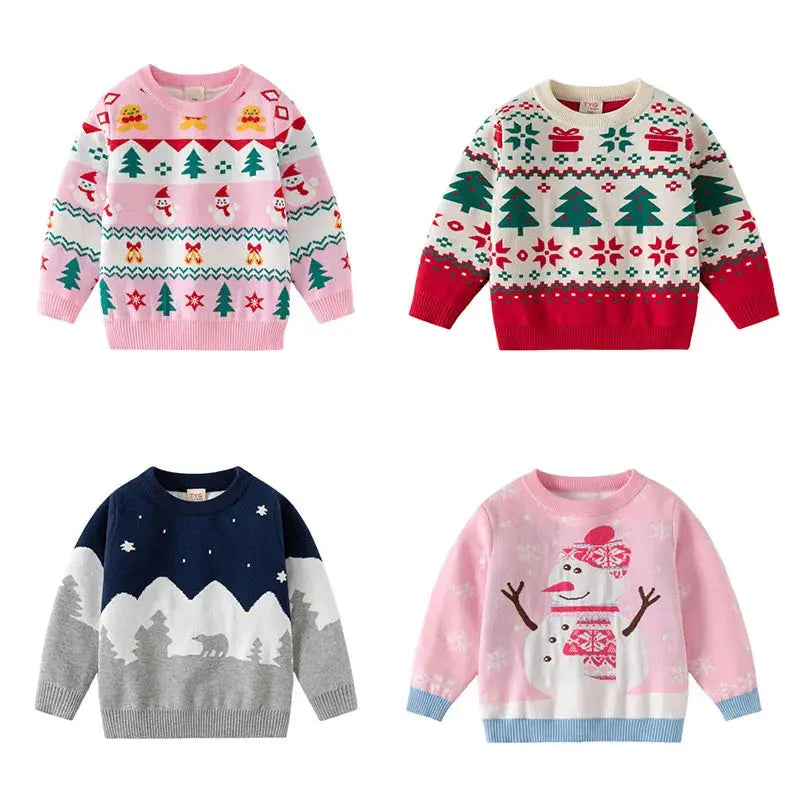 Christmas Sweaters 3-7T New Arrival Christmas Boys Girls Sweaters For Autumn Winter Snowman Children's Sweatshirts Baby Clothes Trikidsworld