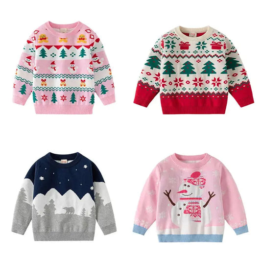 Christmas Sweaters 3-7T New Arrival Christmas Boys Girls Sweaters For Autumn Winter Snowman Children's Sweatshirts Baby Clothes Trikidsworld