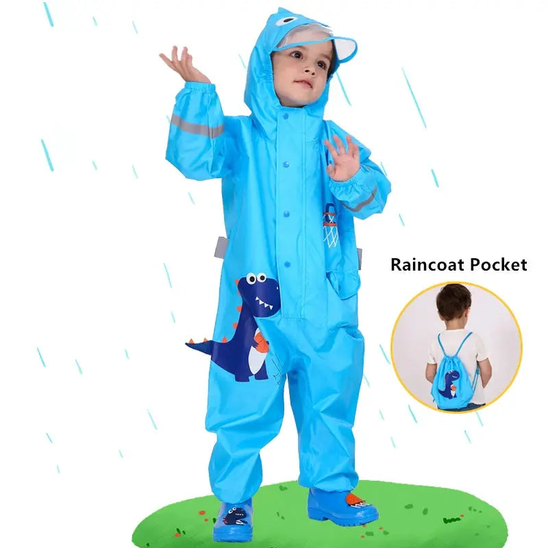 Kids Waterproof Rain Suit – One-Piece with Hood Trikidsworld