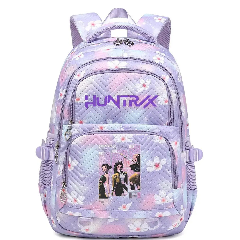 KPop Demon Hunters Backpack Rumi Mira Zoey HUNTR/X Saja Boys Print Cartoon School Bag Large Capacity Student Travel Backpacks Trikidsworld