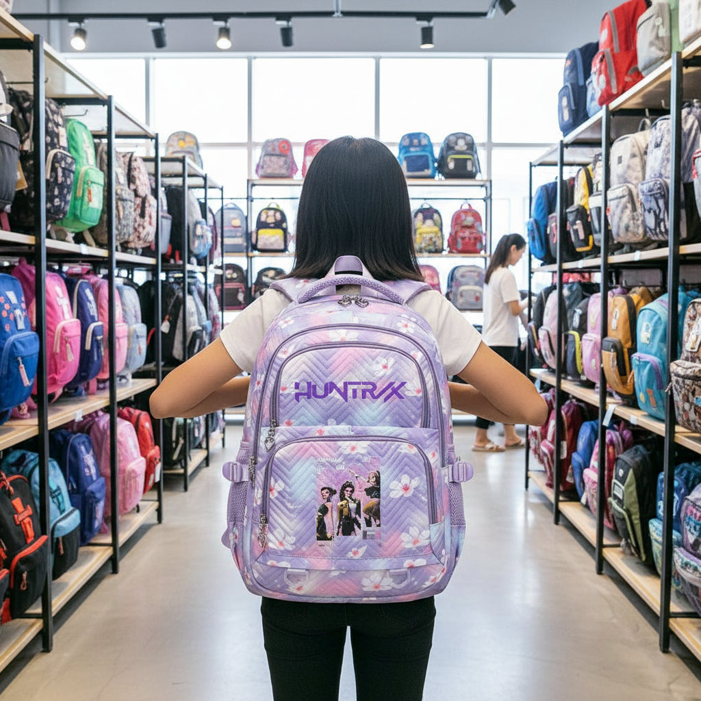 KPop Demon Hunters Backpack Rumi Mira Zoey HUNTR/X Saja Boys Print Cartoon School Bag Large Capacity Student Travel Backpacks Trikidsworld