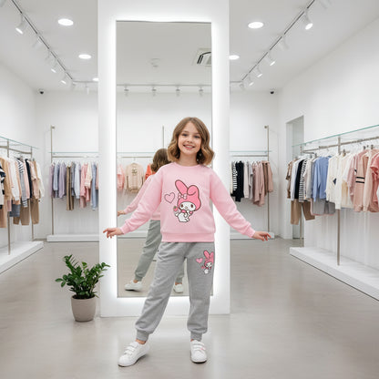 Autumn Baby Girl Clothes Set Children Sanrio My Melody Cartoon Print Sweatshirt and Pants 2 Pieces Suit Kid Long Sleeved Suit Trikidsworld