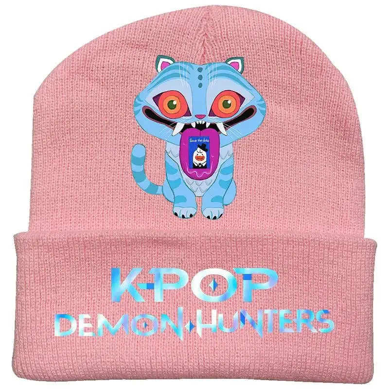 Kpop Demon Hunter Cute Knitted Hat Girls Anime  Rumi Mira Zoey Cap Kids Winter Outdoors Warm Beanies Kid Headgear Birthday Gift Trikidsworld