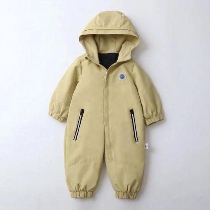Kids' Hooded Jumpsuit – Lightweight Windproof Autumn Outdoor Suit