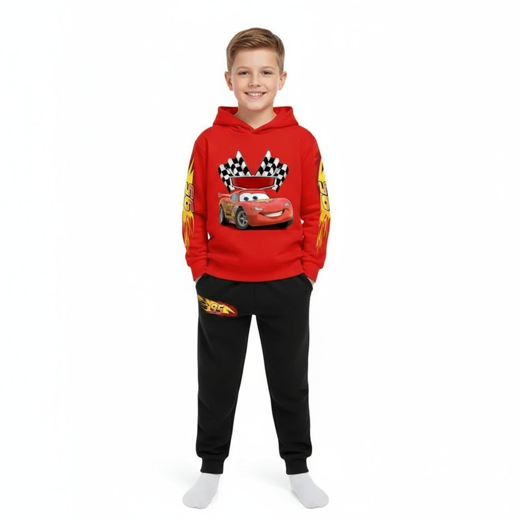 Disney Lightning McQueen Children's Hoodie And Pants Set - Warm Autumn Sports Outfit for Boys/Girls Perfect Back to School Gift Trikidsworld