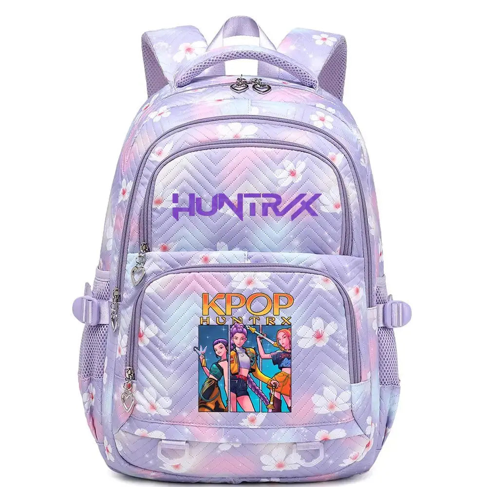 KPop Demon Hunters Backpack Rumi Mira Zoey HUNTR/X Saja Boys Print Cartoon School Bag Large Capacity Student Travel Backpacks Trikidsworld