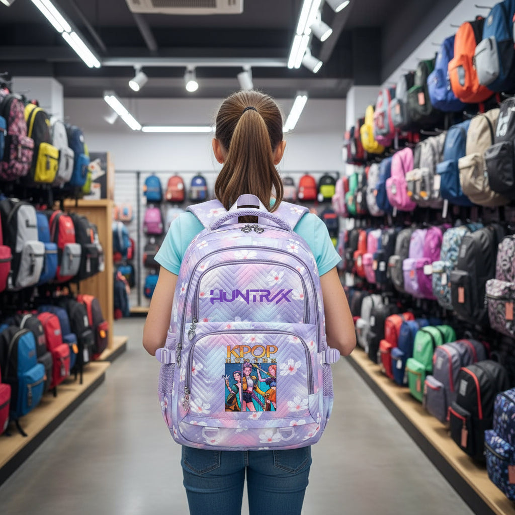 KPop Demon Hunters Backpack Rumi Mira Zoey HUNTR/X Saja Boys Print Cartoon School Bag Large Capacity Student Travel Backpacks Trikidsworld