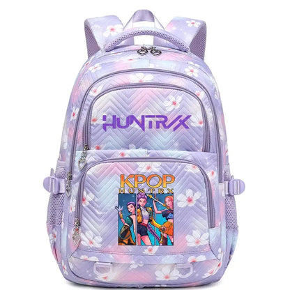 KPop Demon Hunters Backpack Rumi Mira Zoey HUNTR/X Saja Boys Print Cartoon School Bag Large Capacity Student Travel Backpacks Trikidsworld