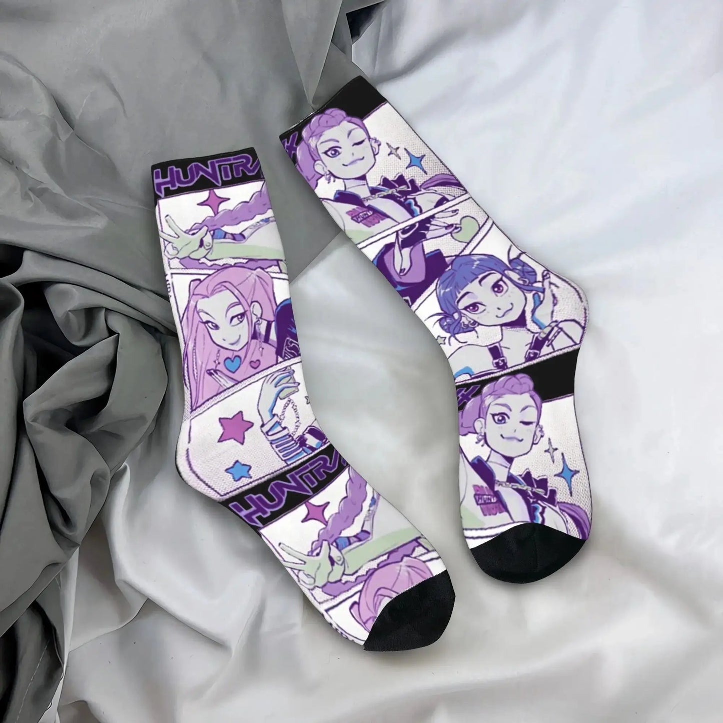 Rumi K pop Demon Hunters  Socks Huntrix Non Slip Stockings Men Quality Outdoor Sports Socks Autumn Harajuku Design Socks Trikidsworld