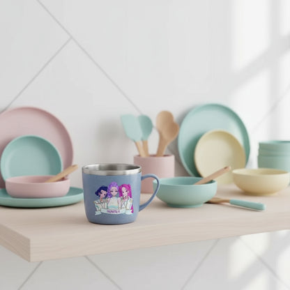 KPop Demon Hunters 304 Stainless Steel Mouth Cup Wheat Straw Element Cute Water Cups Household Anti-scalding Drinking Glass Gift Trikidsworld