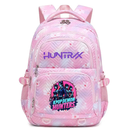 KPop Demon Hunters Backpack Rumi Mira Zoey HUNTR/X Saja Boys Print Cartoon School Bag Large Capacity Student Travel Backpacks Trikidsworld