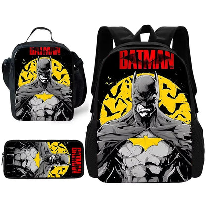 Batman Kids Backpack Set 3pcs – School, Lunch & Pencil Bags Trikidsworld
