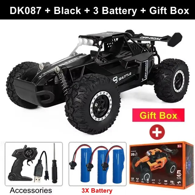 Remote Control Car RC Drift Racing 1:16 Vehicle Off Road Alloy 2.4G Radio High-Speed Trucks With LED Light Climbing Gift Kid Toy Trikidsworld