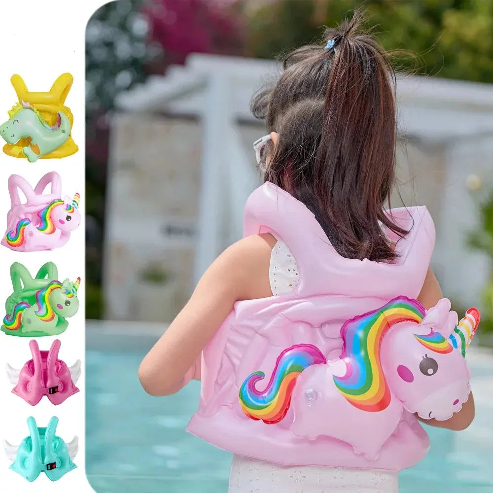 Swimming Ring Cartoon Unicorn Inflatable Pool for Baby Kids Swimsuit Buoyancy Vest Life Jacket Infant Float Pool Accessories Toy Trikidsworld