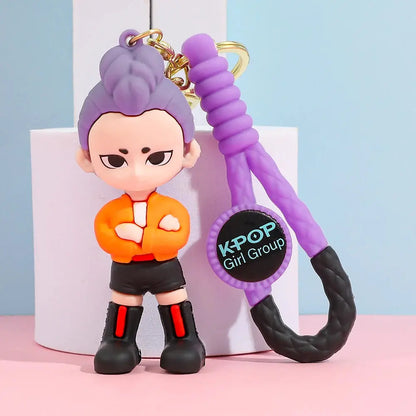 3D Printed Anime Movie Kpop Demon Hunters Girls Derpy Keychains Doll Cute Tiger Action Model Toy Collection Gifts Trikidsworld