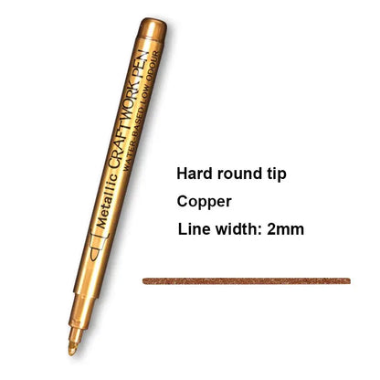 2/1Pc Brush Metallic Marker Pens Gold Silver Color Permanent Art Marker For Manga Crafts Scrapbooking School Stationery Supplies Trikidsworld
