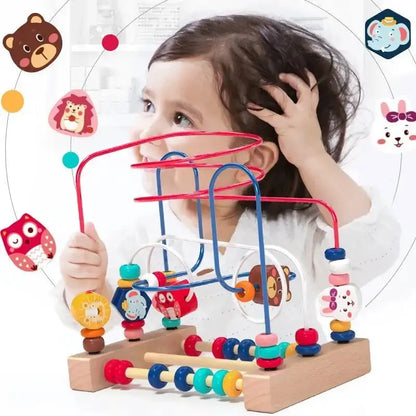 Montessori Wooden Bead Maze & Abacus Toy for Toddlers 1–3 Years Trikidsworld