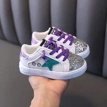 Kids Sneakers 2022 Spring Girls Fashion Glittering and Antiskid Children Chunky Sneakers Baby Shoes Casual Sport Running Sneaker Trikidsworld