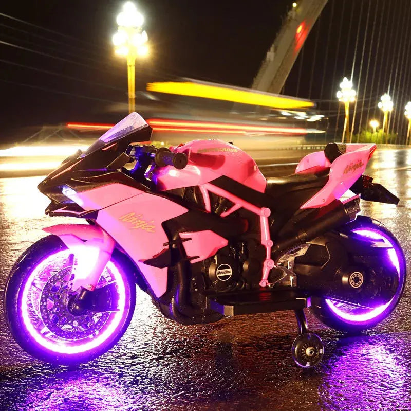 1.1M Long Children Electric Two Wheeled Rechargeable Drive Motorcycle For 3-9 Years Kids Ride On Trikidsworld