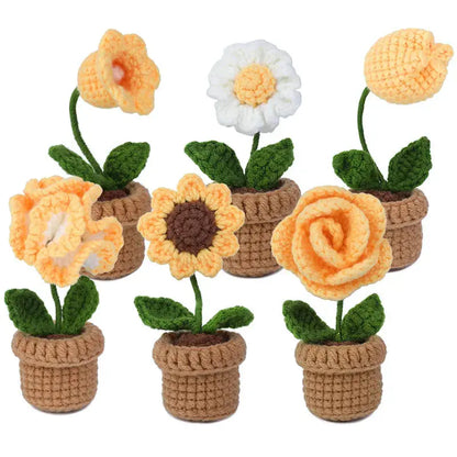 KRABALL 6pcs Crochet Flower Kit – Beginner Set with Yarn, Needles, and Video Tutorial Trikidsworld