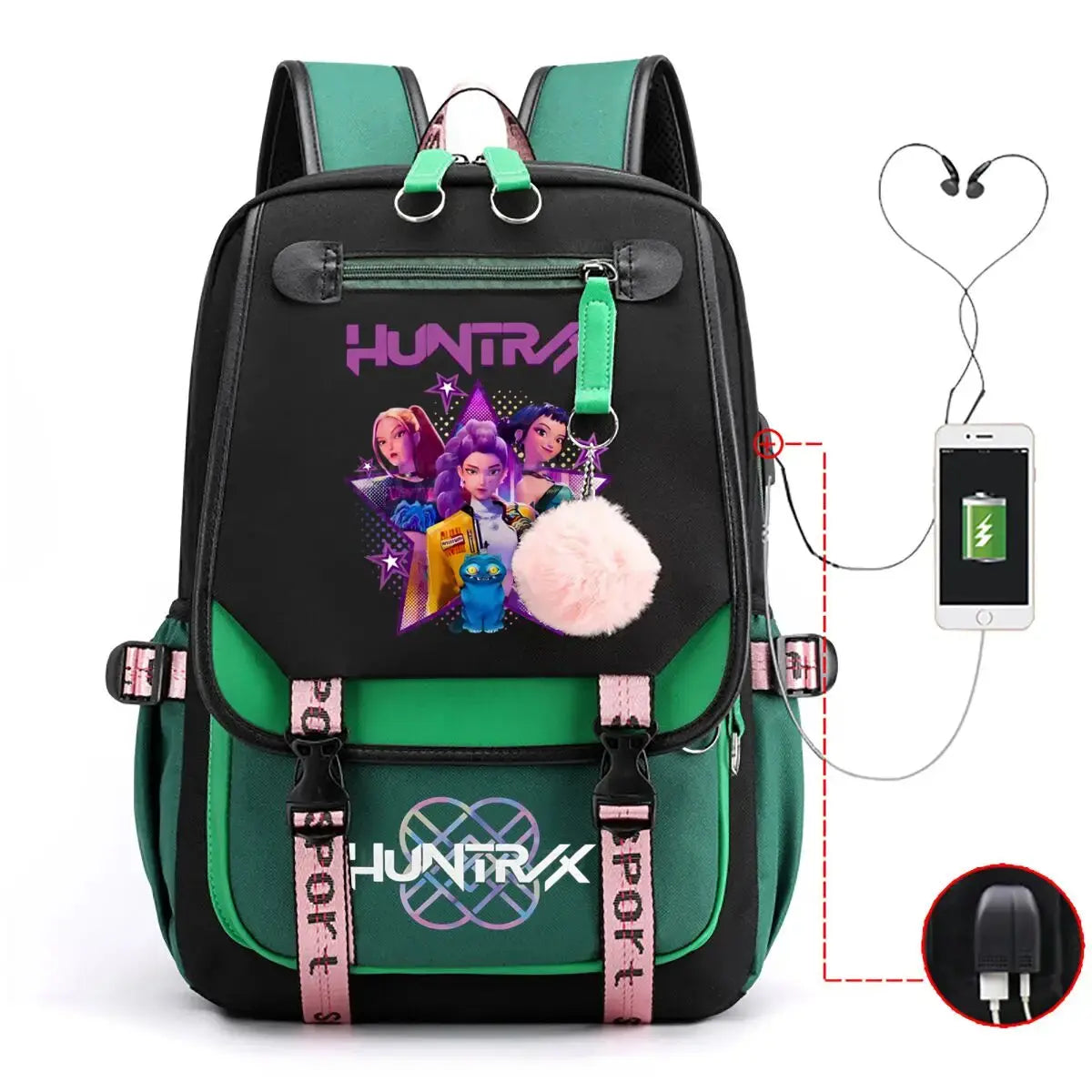 School Backpack for Students KPop Demon Hunters Daily Bagpack 2025 Hot Movie Print Backpacks for Girl Boy Laptop Usb Port Bag Trikidsworld