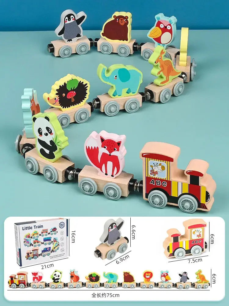 Montessori Magnetic Wooden Train Toy – Early Educational Animal Sorting Learning Set for Kids Trikidsworld