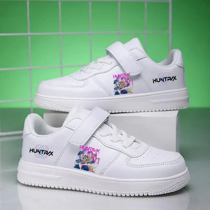 Childrens Sneakers KPop Demon Hunters Kids Skateboarding Tennis Shoes Girls White Shoes Soft Flat Student Versatile Casual Shoe Trikidsworld
