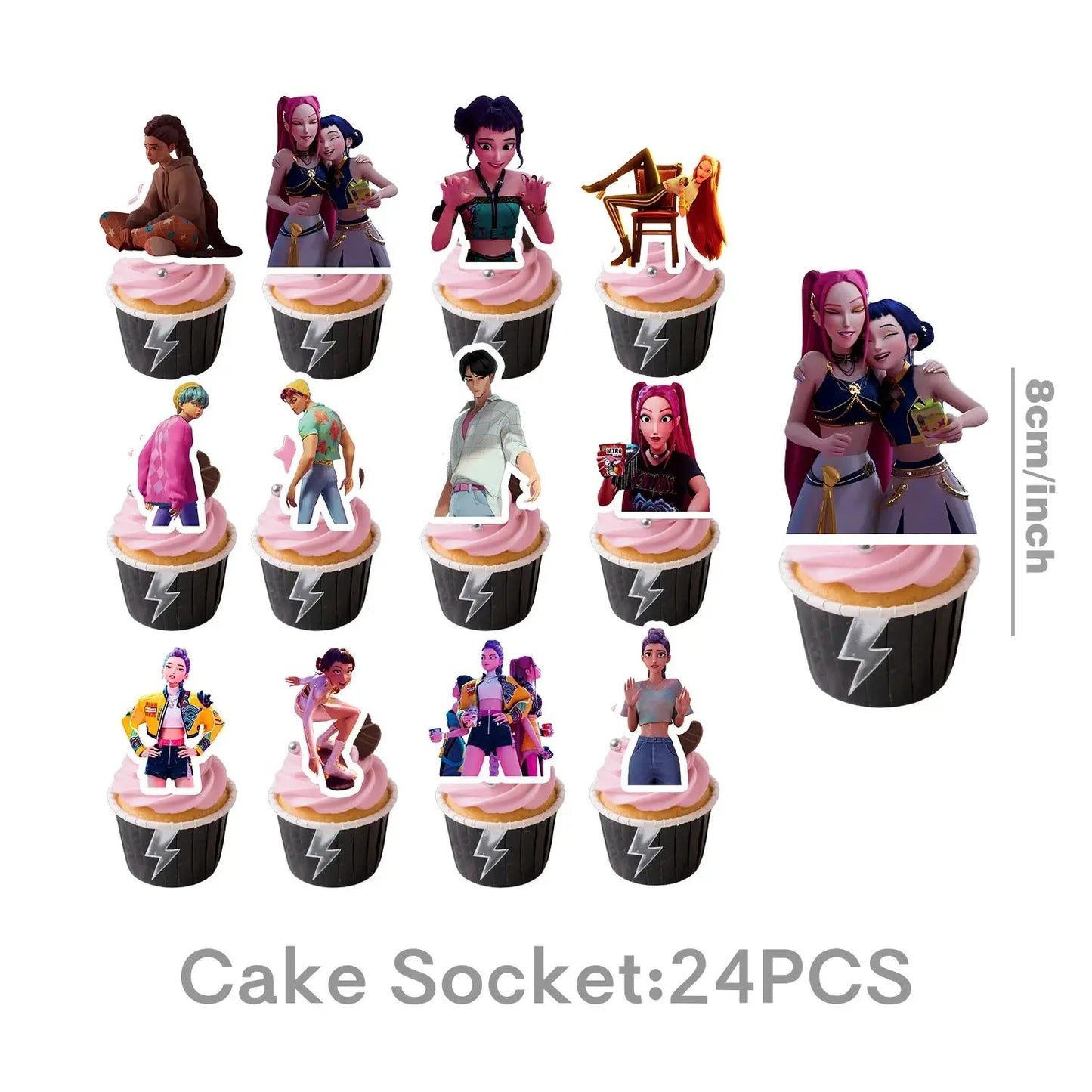 Demon Hunters Birthday Party Decor Tableware Banner Decorations Cake Topper Balloon Girl Kid Korean Kpop Anime Party Supplie Set Trikidsworld
