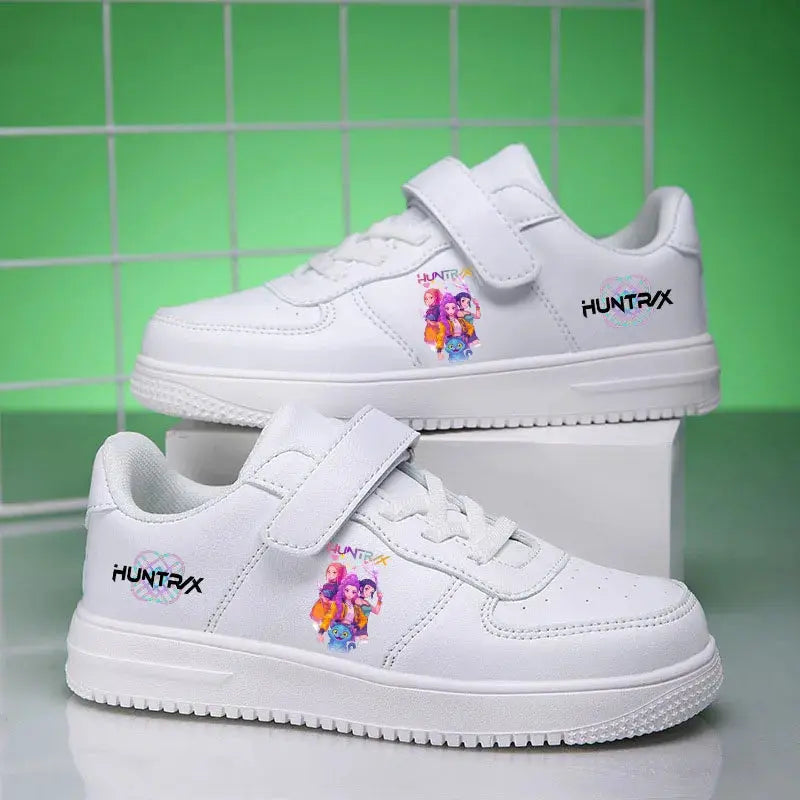 Childrens Sneakers KPop Demon Hunters Kids Skateboarding Tennis Shoes Girls White Shoes Soft Flat Student Versatile Casual Shoe Trikidsworld