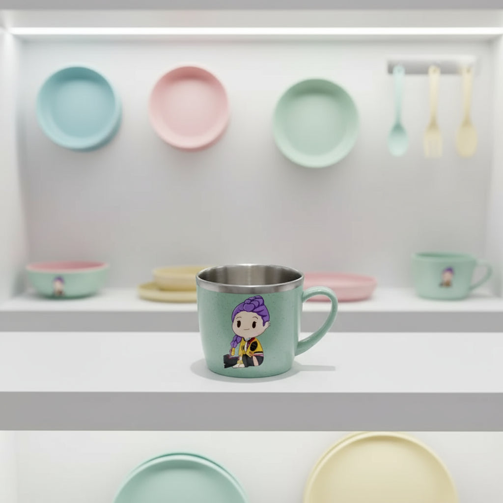 KPop Demon Hunters 304 Stainless Steel Mouth Cup Wheat Straw Element Cute Water Cups Household Anti-scalding Drinking Glass Gift Trikidsworld