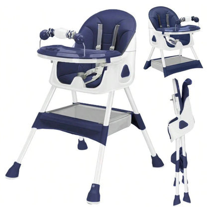 Foldable Baby High Chair with Toy Rack & Safety Pad Trikidsworld