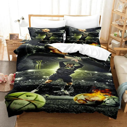 Football Star CR7 Soccer Bedding Set Boys Girls Twin Queen Size Duvet Cover Pillowcase Bed Boys Adult Fashion Home Textileextile Trikidsworld