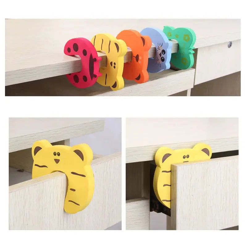 Baby Safety For Newborn Furniture Protection Card Door Stopper Security Cute Animal Care Child Lock Finger Protector Trikidsworld