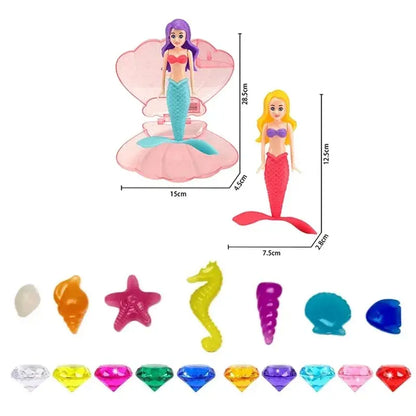 New Mermaid Dive Toys Mermaid with shell Bath Toys Colorful Mermaid Pool Toys Swimming Pool Game for Toddlers Boys Girls Teens Trikidsworld