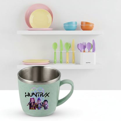 KPop Demon Hunters 304 Stainless Steel Mouth Cup Wheat Straw Element Cute Water Cups Household Anti-scalding Drinking Glass Gift Trikidsworld